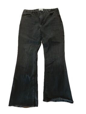 FRAME Women’s Black Le Crop Mini Boot Kerry Raw Hem Jeans 31 Quiet Luxury